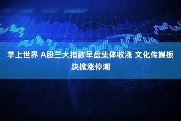 掌上世界 A股三大指数早盘集体收涨 文化传媒板块掀涨停潮